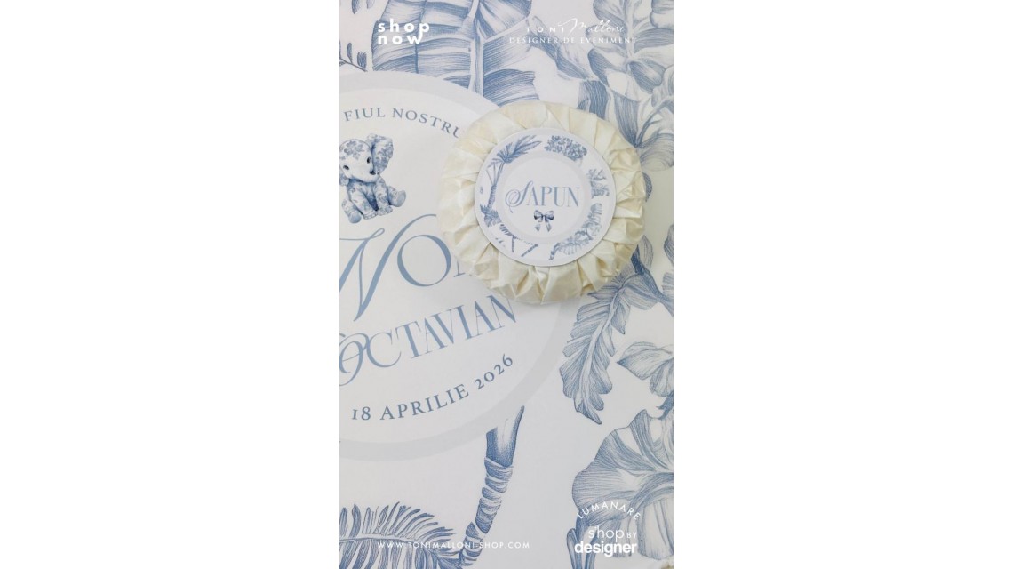 Trusou botez Safari Bleu personalizat băiat – tematică jungle elegantă 9